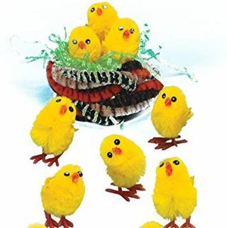 Baker Ross Mini Fluffy Chicks-Πακέτο 12, Πάσχα, Χειροτεχνία για Παιδιά (E432), Κίτρινο