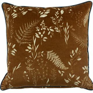 Fearne Printed Velvet Cushion Gingerbread