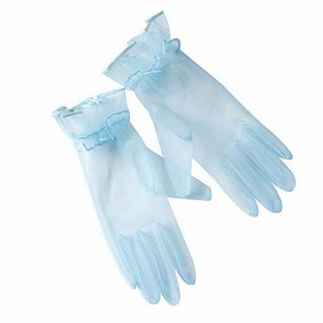 Κοντά γάντια σε γαλάζιο χρώμα