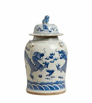 Tianlong Lidded Jar - Blue White