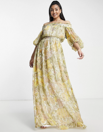 Φόρεμα ASOS DESIGN Off Shoulder Maxi