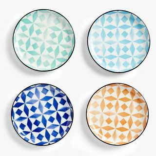 John Lewis & Partners Levantine Mezze Plates, Σετ 4, 15cm, Ποικιλία