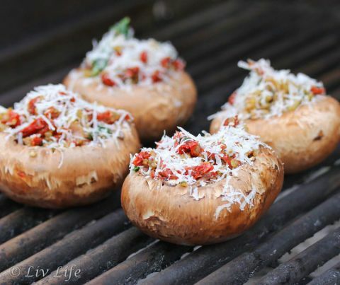 ψητά γεμιστά μανιτάρια portobello