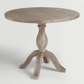 Στρογγυλό τραχύ φύλλο γκρίζου ξύλου Jozy Drop Leaf Table