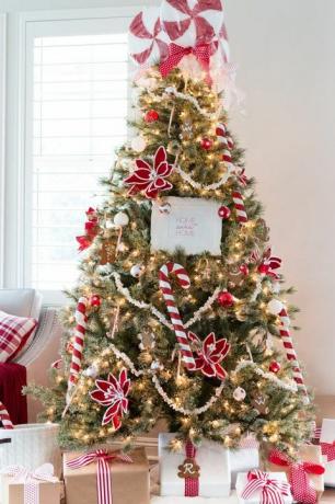 Χριστουγεννιάτικο δέντρο διακόσμηση ιδέες καραμέλα ζαχαροκάλαμου