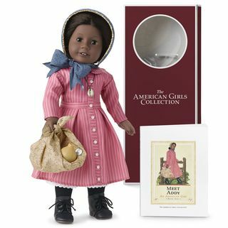 αμερικάνικο κορίτσι κούκλα πρωτότυποι χαρακτήρες addy walker και βιβλίο που εμφανίζεται με ρετρό κουτί και αξεσουάρ