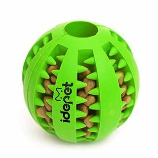 Idepet Dog Toy Ball, Nontoxic Bit Resistant Dog Chew Ball Food Treat Τροφοδότης Καθαρισμός Δοντιών Άσκηση Μπάλα παιχνιδιού