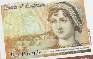 Η Jane Austen με νέα σημείωση δέκα λιβρών - £ 10