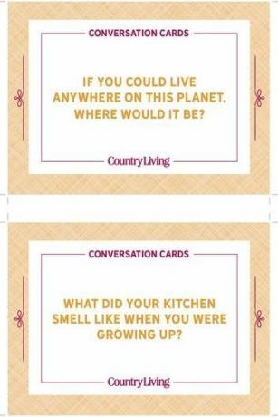 κάρτες με δυνατότητα λήψης με ερωτήσεις για την προώθηση της συνομιλίας
