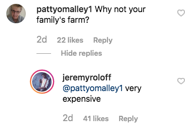Το σχόλιο του Jeremy Roloff σχετικά με ένα Instagram του ίδιου και της Audrey σε ένα αγρόκτημα κάνει λάτρεις του "LPBW" "Sad"