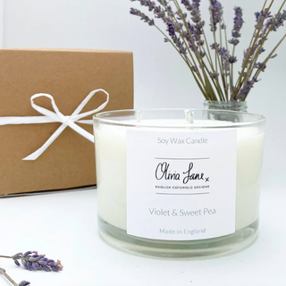 3 Wick Jumbo Candle - Violet and Sweet Pea