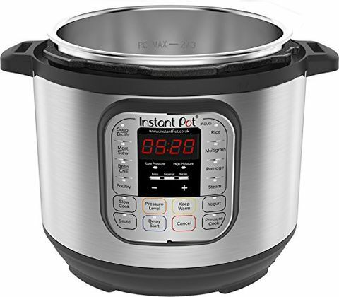 Instant Pot Duo V2 7-σε-1 Ηλεκτρική κουζίνα υψηλής πίεσης, 6 Qt, 5.5L 1000 W, βουρτσισμένο από ανοξείδωτο χάλυβα / μαύρο, 220-240v, ανοξείδωτο χάλυβα εσωτερική κατσαρόλα